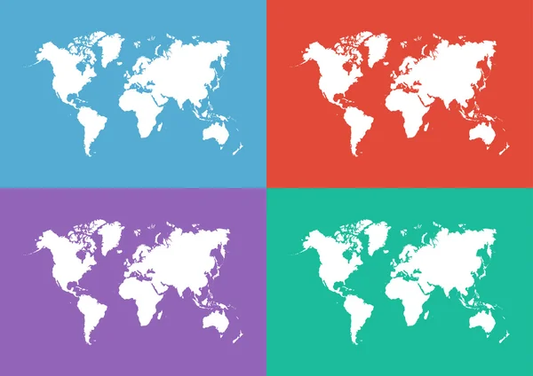 Wereldkaart (plat ontwerp) ) — Stockvector