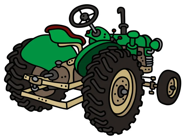 Old green tractor — Stock Vector