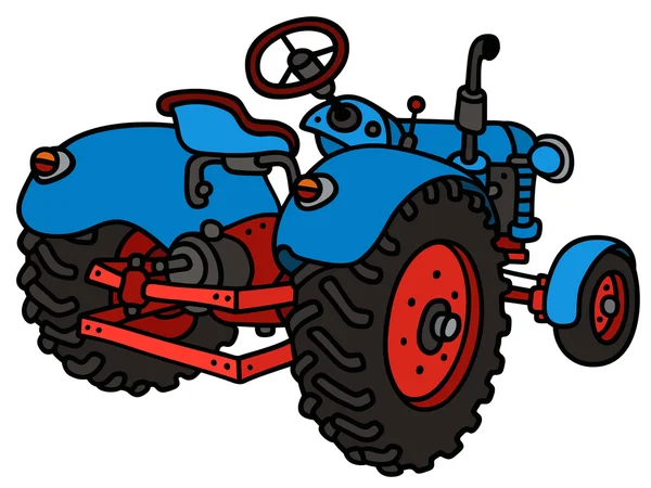 Старий блакитний трактор — стоковий вектор