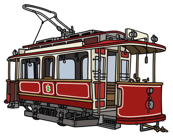 Vintage red tramway — Stock Vector