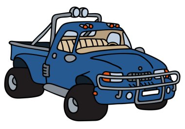 Komik mavi arazi pick-up