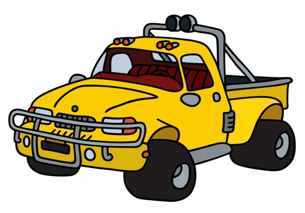 Drôles jaune terrain pick-up — Image vectorielle