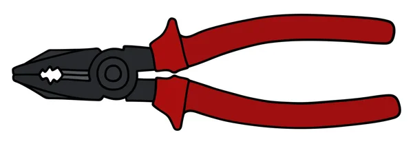 Red combination pliers — Stock Vector