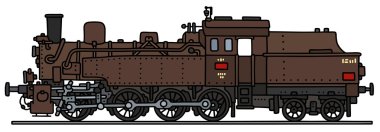 Eski kahverengi buharlı lokomotif