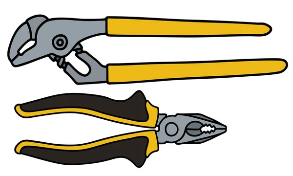 Wrench and combination pliers — Stock Vector