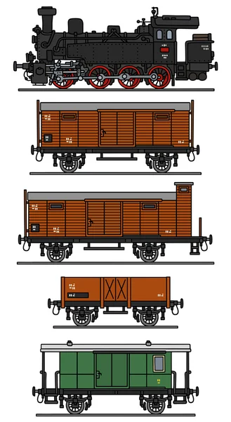 பழைய நீராவி ரயில் — ஸ்டாக் வெக்டார்