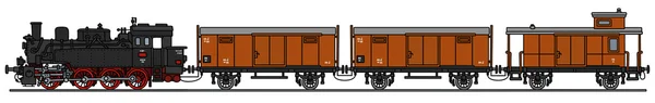 Old steam train — Stock Vector