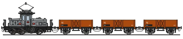 Tren eléctrico viejo — Vector de stock