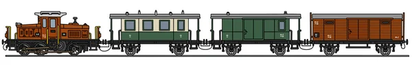 Old diesel train — Stock Vector