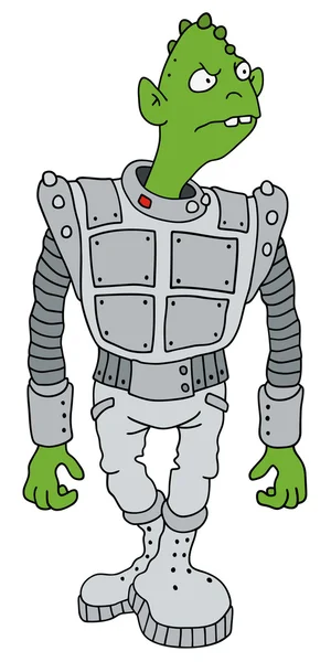 Смешной зеленый инопланетянин — стоковый вектор