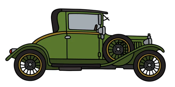 Coupé verde vintage — Vector de stock