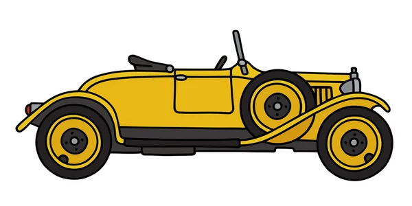 Cabriolet amarillo vintage — Vector de stock