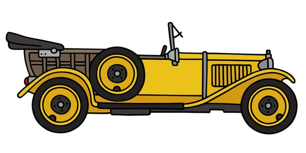 Vintage yellow cabriolet — Stock Vector