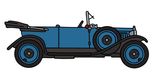 Cabriolet azul vintage — Vector de stock