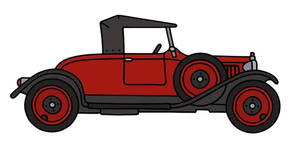 Vintage red cabriolet — Stock Vector