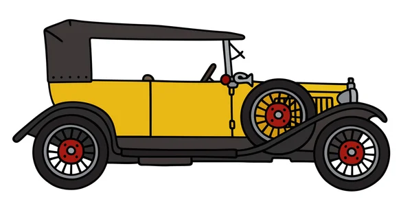 Vintage yellow cabriolet — Stock Vector