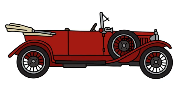 Vintage rode cabriolet — Stockvector