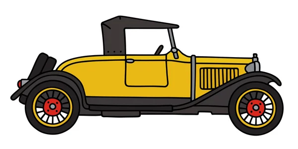 Vintage roadster amarillo — Vector de stock