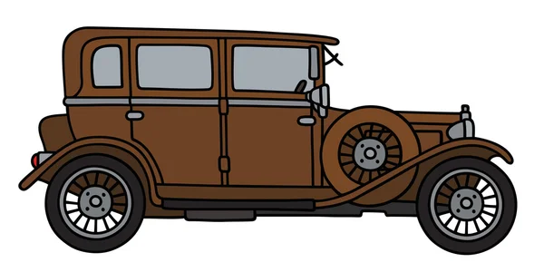 Vintage coche marrón — Vector de stock