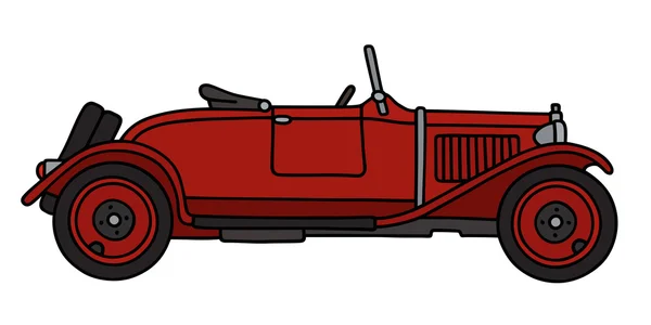 Cabriolet rojo vintage — Vector de stock