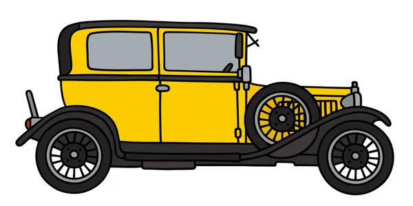 Vintage gele auto — Stockvector