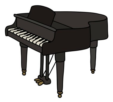 Black grand piano clipart
