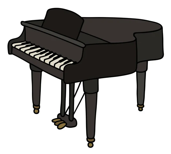 Preto piano de cauda —  Vetores de Stock