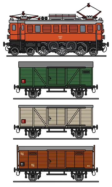 Tren eléctrico viejo — Vector de stock