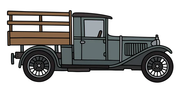 Grauer Oldtimer-LKW — Stockvektor