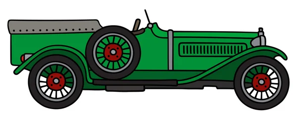 Vintage coche de carreras verde — Vector de stock