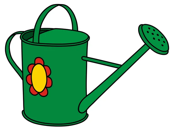 Green watering can — Stock Vector