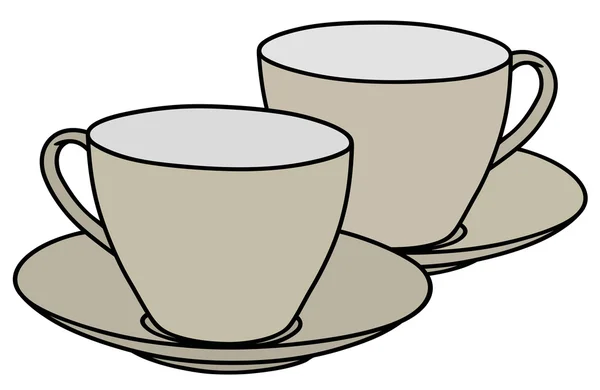 Dos tazas ligeras — Vector de stock