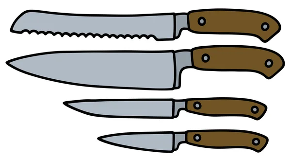 Conjunto de facas de cozinha — Vetor de Stock