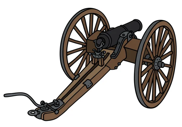 Historic wooden cannon — Stock Vector