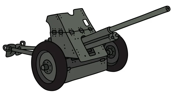 Old khaki cannon — Stock Vector