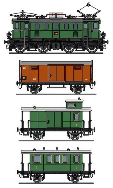 Ancien train électrique — Image vectorielle