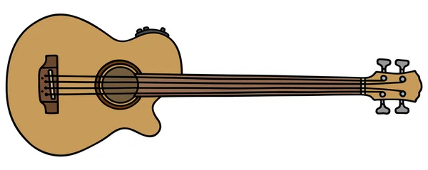 Guitarra baixo fretless acústico — Vetor de Stock