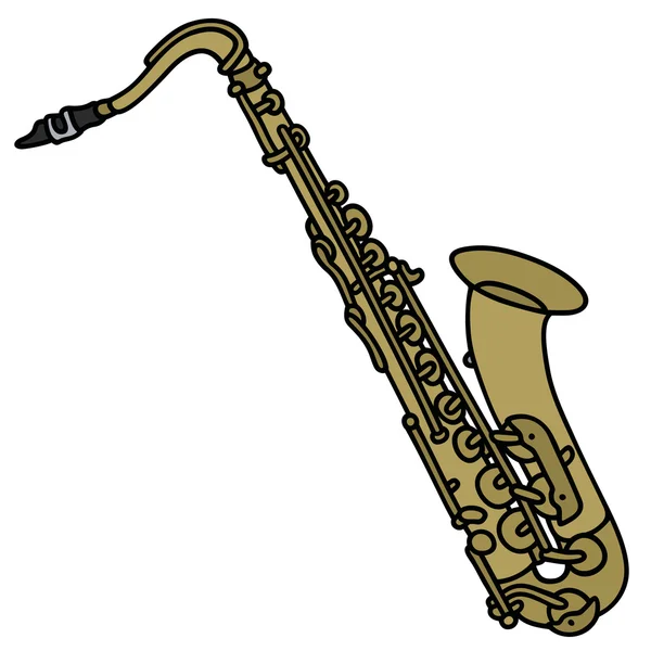 Saxofone de latão clássico — Vetor de Stock