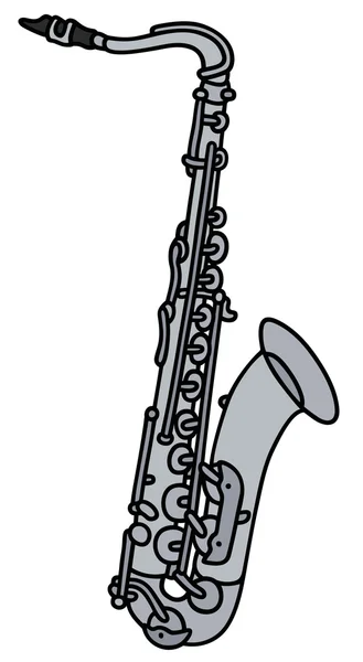 Klasyczny srebrny saksofon — Wektor stockowy