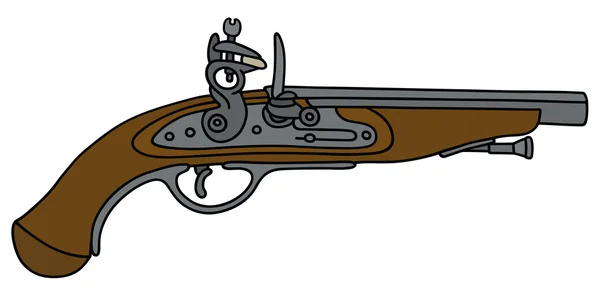 Historical matchlock pistol — Stock Vector