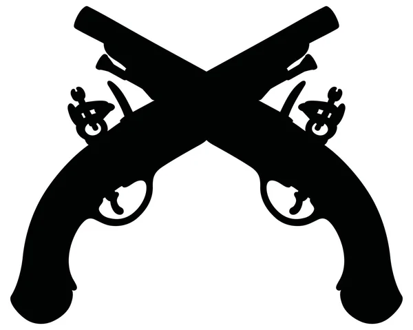 Dva historické duel pistole — Stockový vektor