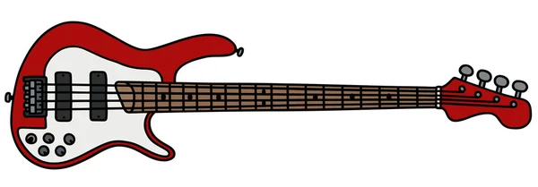 Kırmızı elektrik bas gitar — Stok Vektör