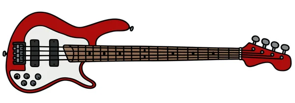 Bajo eléctrico rojo guitarra — Vector de stock