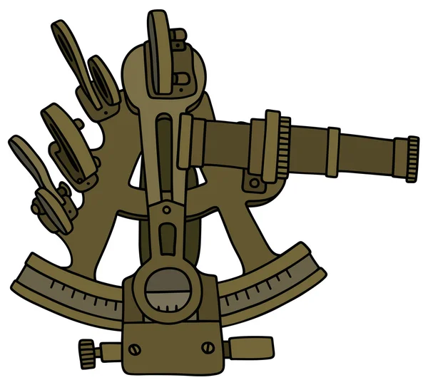 Historische koperen sextant — Stockvector