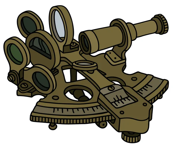 Historiska mässing sextant — Stock vektor