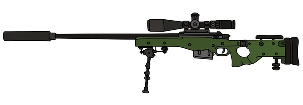 Rifle de francotirador verde — Vector de stock