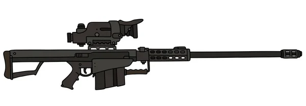 Schwarzes großes Scharfschützengewehr — Stockvektor