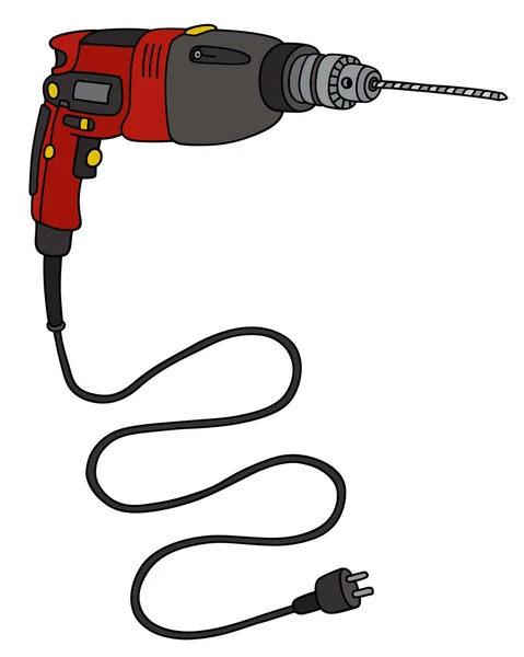 Red electric impact drill — Stock Vector