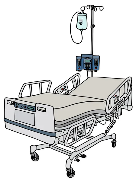 Posición del hospital cama — Vector de stock