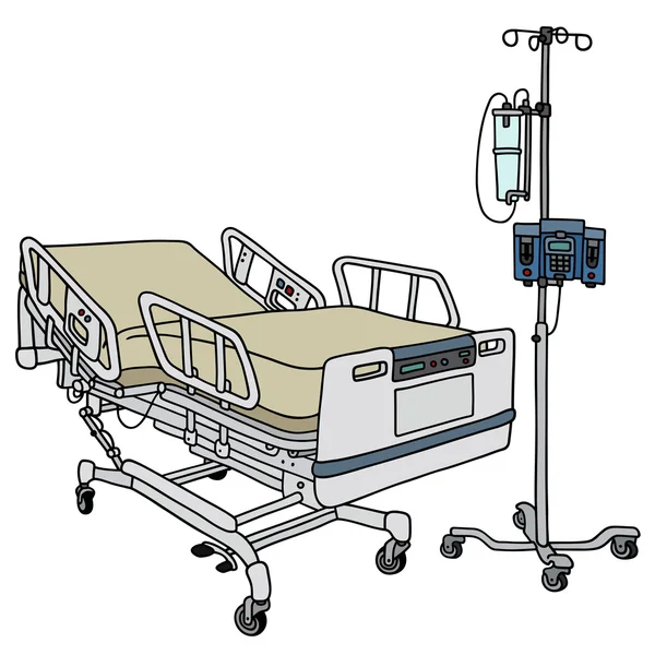 Posición del hospital cama — Vector de stock